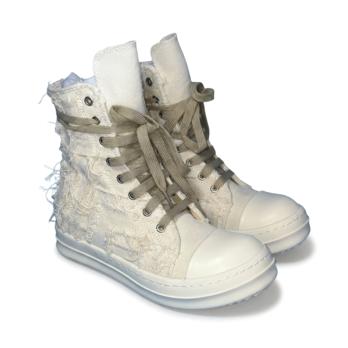 Rick Owens Slashed White