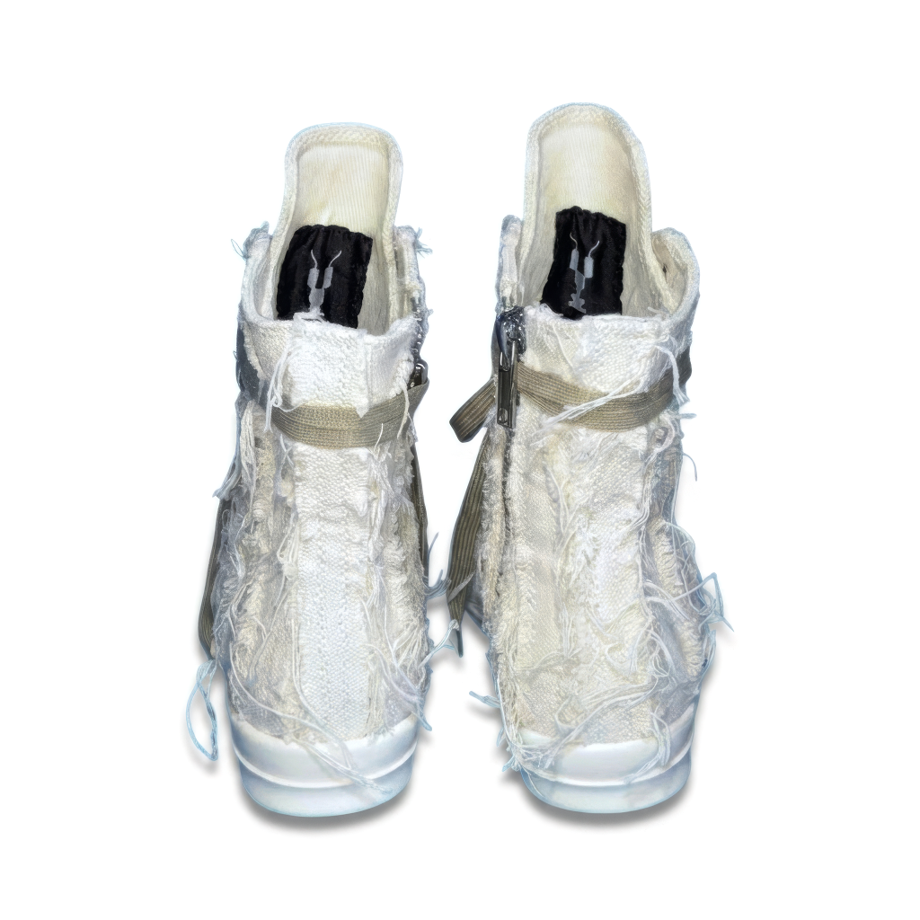 Rick Owens Slashed White