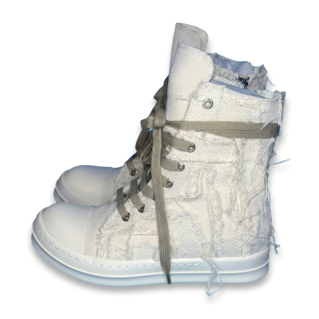 Rick Owens Slashed White