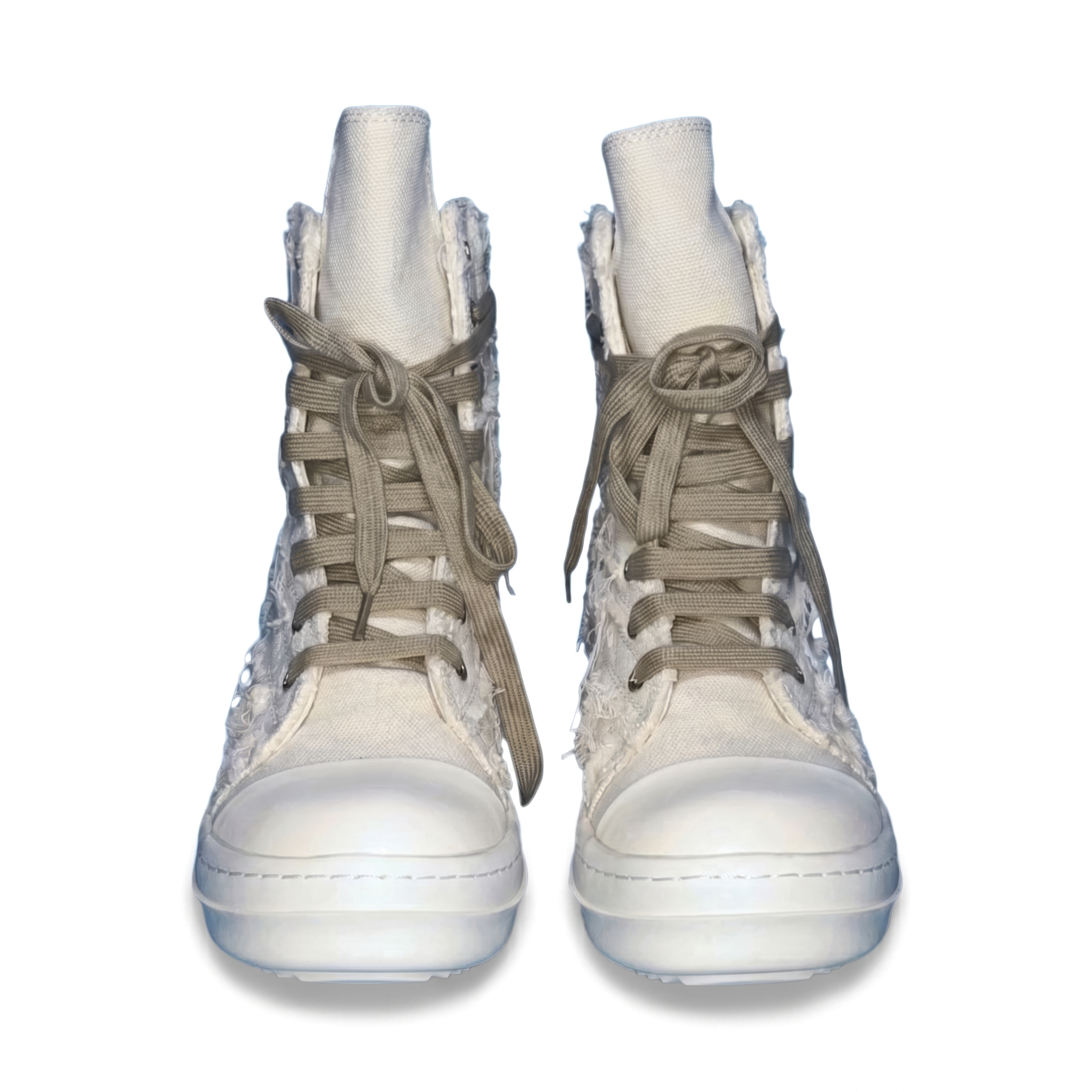Rick Owens Slashed White